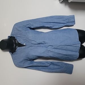J. Crew Mercantile Denim Partial Button Up Top